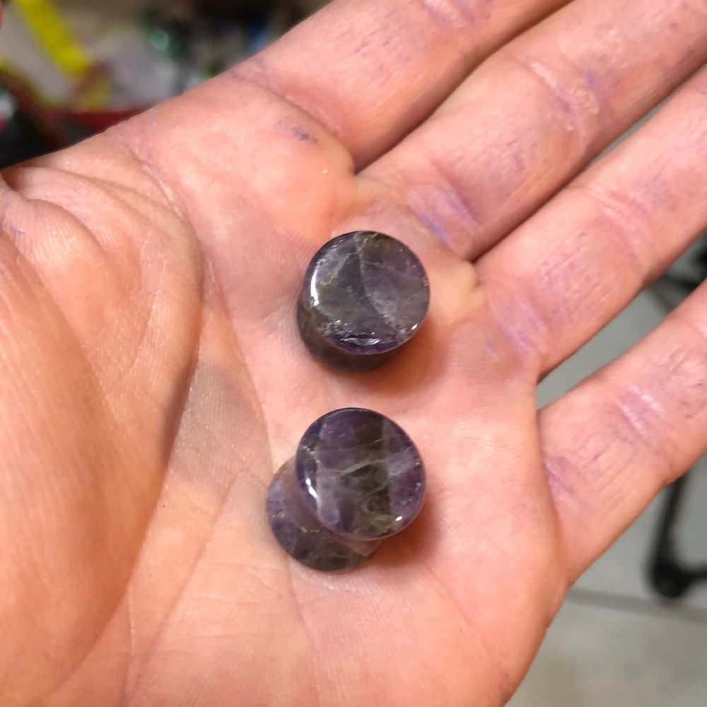 Pair of Amethyst 12mm Plugs 1/2”